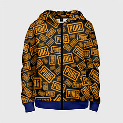 Толстовка на молнии детская PUBG ПАБГ УЗОР, цвет: 3D-синий