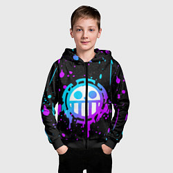 Толстовка на молнии детская ONE PIECE ВАН ПИС НЕОН, цвет: 3D-черный — фото 2