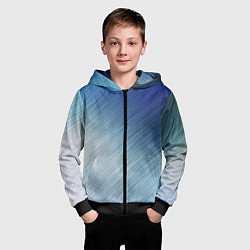 Толстовка на молнии детская Текстура Оттенки льда, цвет: 3D-черный — фото 2