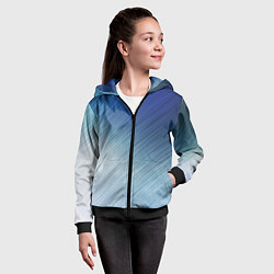 Толстовка на молнии детская Текстура Оттенки льда, цвет: 3D-черный — фото 2