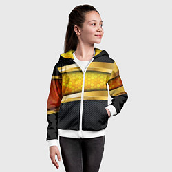 Толстовка на молнии детская 3D ЗОЛОТЫЕ СОТЫ БРОНЯ 3Д, цвет: 3D-белый — фото 2