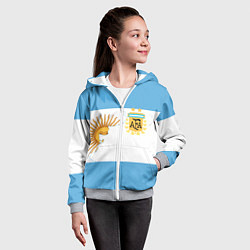 Толстовка на молнии детская Сборная Аргентины, цвет: 3D-меланж — фото 2