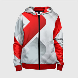 Толстовка на молнии детская 3D SPORT STYLE RED WHITE, цвет: 3D-красный