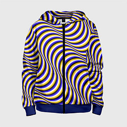 Толстовка на молнии детская Иллюзия обман зрения, цвет: 3D-синий