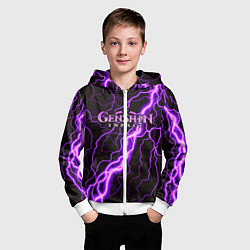Толстовка на молнии детская GENSHIN IMPACT МОЛНИЯ НЕОН, цвет: 3D-белый — фото 2