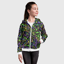 Толстовка на молнии детская Neon Fish Bone, цвет: 3D-белый — фото 2