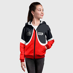 Толстовка на молнии детская СССР ГАГАРИН, цвет: 3D-красный — фото 2