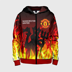 Толстовка на молнии детская MANCHESTER UNITED ДЬЯВОЛ, цвет: 3D-красный