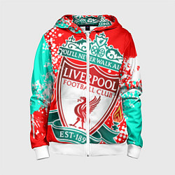 Толстовка на молнии детская LIVERPOOL ЛИВЕРПУЛЬ, цвет: 3D-белый