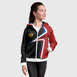 Толстовка на молнии детская РОССИЯ RUSSIA UNIFORM, цвет: 3D-белый — фото 2