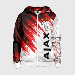 Толстовка на молнии детская FC AJAX AMSTERDAM ФК АЯКС, цвет: 3D-белый