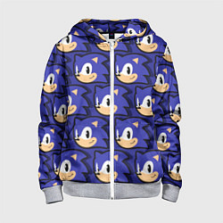 Толстовка на молнии детская Sonic pattern, цвет: 3D-меланж