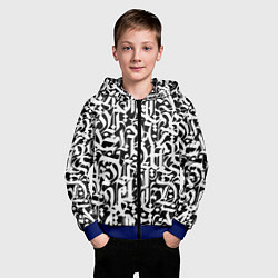 Толстовка на молнии детская КАЛЛИГРАФИЯ CALLIGRAPHY, цвет: 3D-синий — фото 2