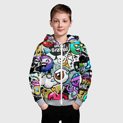Толстовка на молнии детская Граффити, цвет: 3D-меланж — фото 2