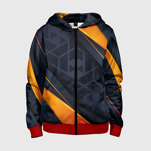 Детская толстовка на молнии BLACK ORANGE / 3D-Красный – фото 1