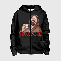 Толстовка на молнии детская The Dude Abides Lebowski, цвет: 3D-черный