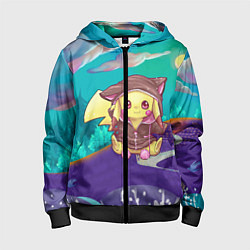 Толстовка на молнии детская Покемон в костюме, цвет: 3D-черный