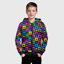 Толстовка на молнии детская Король, цвет: 3D-черный — фото 2