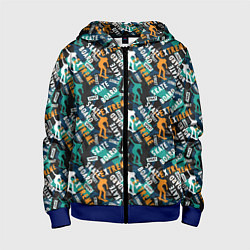 Толстовка на молнии детская SKATEBOARD, цвет: 3D-синий