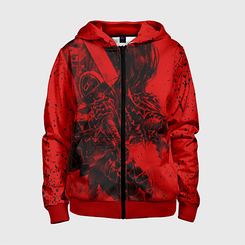 Детская толстовка на молнии BERSERK БЕРСЕРК / 3D-Красный – фото 1