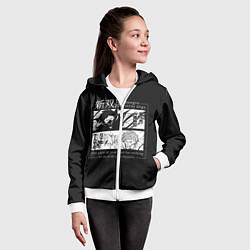 Толстовка на молнии детская Бродячие псы Ацуши и акутагава, цвет: 3D-белый — фото 2