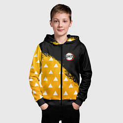 Толстовка на молнии детская КОСТЮМ ЗЕНИЦУ ZENITSU KNY, цвет: 3D-черный — фото 2