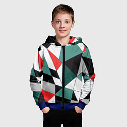 Толстовка на молнии детская Абстрактный геометрический, цвет: 3D-синий — фото 2