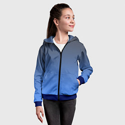 Толстовка на молнии детская DARK OCEAN GRADIENT, цвет: 3D-синий — фото 2