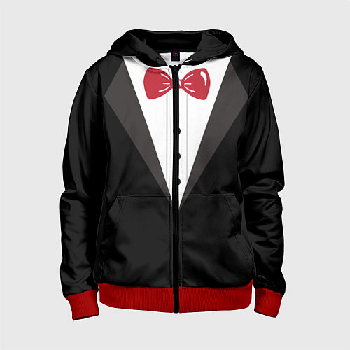 Детская толстовка на молнии Смокинг / 3D-Красный – фото 1