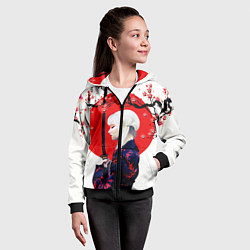 Толстовка на молнии детская НАД ВЕТВЯМИ САКУРЫ, цвет: 3D-черный — фото 2