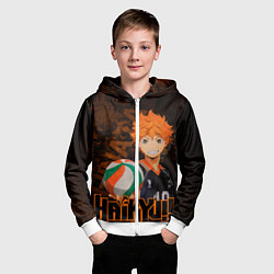 Толстовка на молнии детская Хината Волейбол, цвет: 3D-белый — фото 2