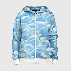 Толстовка на молнии детская О МОЕМ ПЕРЕРОЖДЕНИЕ В СЛИЗЬ, цвет: 3D-белый