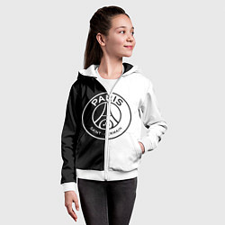 Толстовка на молнии детская ФК ПСЖ PSG BLACK & WHITE, цвет: 3D-белый — фото 2