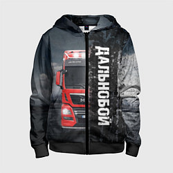 Толстовка на молнии детская Дальнобой Red Truck, цвет: 3D-черный