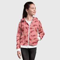 Толстовка на молнии детская Острый перчик, цвет: 3D-белый — фото 2