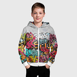 Толстовка на молнии детская Graffiti on the wall, цвет: 3D-белый — фото 2