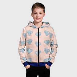 Толстовка на молнии детская Слоники, цвет: 3D-синий — фото 2