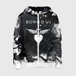 Толстовка на молнии детская BON JOVI БОН ДЖОВИ, цвет: 3D-белый