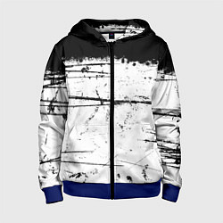 Толстовка на молнии детская ИСПАЧКАННЫЙ КРАСКОЙ, цвет: 3D-синий