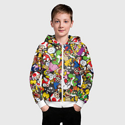 Толстовка на молнии детская Mario ALLSTARS, цвет: 3D-белый — фото 2
