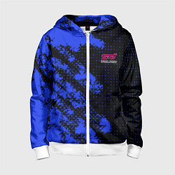 Толстовка на молнии детская SUBARU STI СУБАРИСТ, цвет: 3D-белый