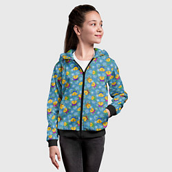 Толстовка на молнии детская Праздничные Колокольчики, цвет: 3D-черный — фото 2