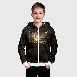 Толстовка на молнии детская Зинуцу Агацума входит в режим боя, цвет: 3D-белый — фото 2