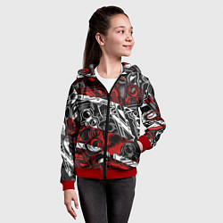 Толстовка на молнии детская Оружейный барон, цвет: 3D-красный — фото 2