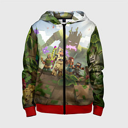 Толстовка на молнии детская МАЙНКРАФТ ГЕРОИ ПРОТИВ ЗЛА, цвет: 3D-красный