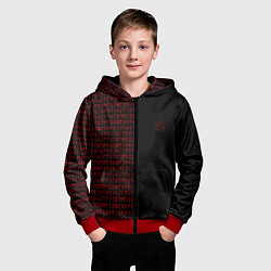 Толстовка на молнии детская ВАЛЬКНУТ РУНИЧЕСКИЙ АЛФАВИТ, цвет: 3D-красный — фото 2