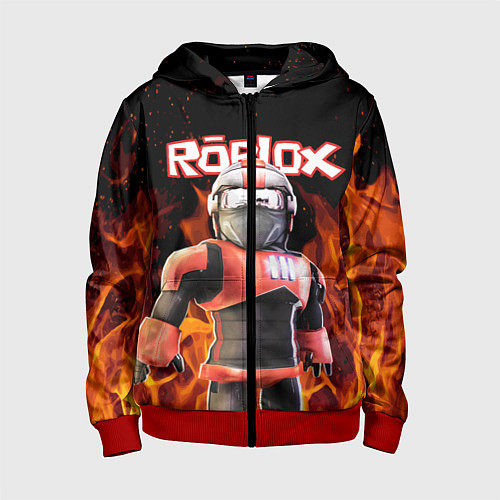 Детская толстовка на молнии ROBLOX FIRE РОБЛОКС ОГОНЬ ПОЖАРНЫЙ / 3D-Красный – фото 1