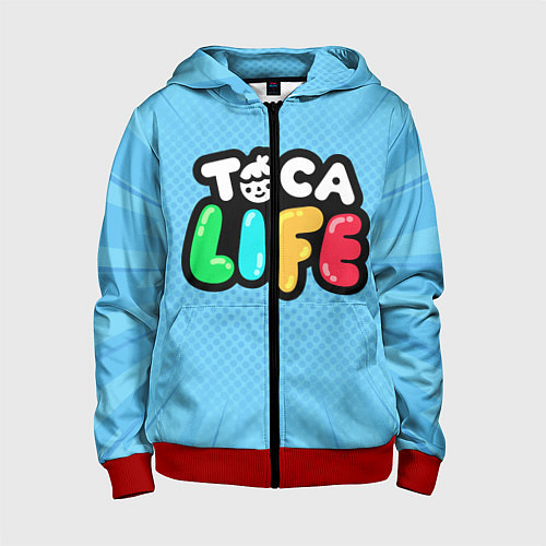 Детская толстовка на молнии Toca Life: Logo / 3D-Красный – фото 1