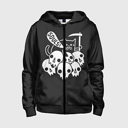 Толстовка на молнии детская Кот - Жнец, цвет: 3D-черный