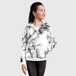 Толстовка на молнии детская Нейронные связи, цвет: 3D-белый — фото 2